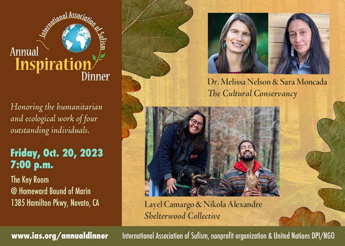 The Cultural Conservancy (@tccnativeland) on Twitter photo The Cultural Conservancy (TCC) is honored to be recognized with a Humanitarian Award from the International Association of Sufism along with community partners Shelterwood! The Cultural Conservancy (TCC) is honored to be recognized with a Humanitarian Award from the International Association of Sufism along with community partners Shelterwood!