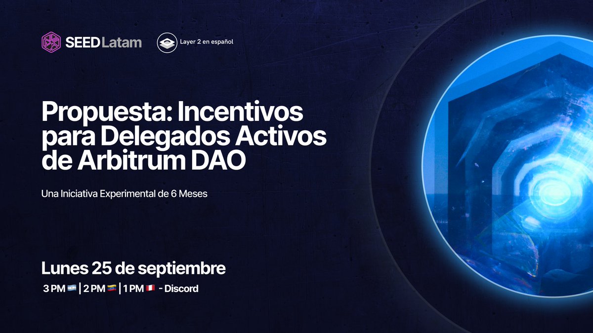 SEEDLatam's tweet photo. Hace apenas unos días, presentamos una ambiciosa propuesta destinada a introducir incentivos para los valorados delegados de Arbitrum DAO. Comprender las complejidades de esta propuesta puede resultar desafiante y condensar su complejidad en unas pocas frases no le hace justicia. https://t.co/YUdvDOtoA5