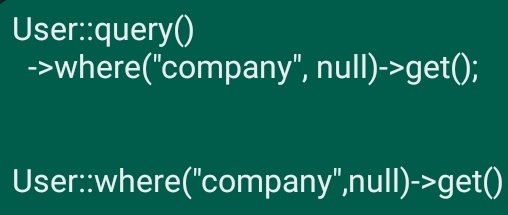 98Programmer's tweet image. Greetings,
Wanna know, has the queries got any performance difference?
And why do most seniors go the first way??
#laravel #ORM