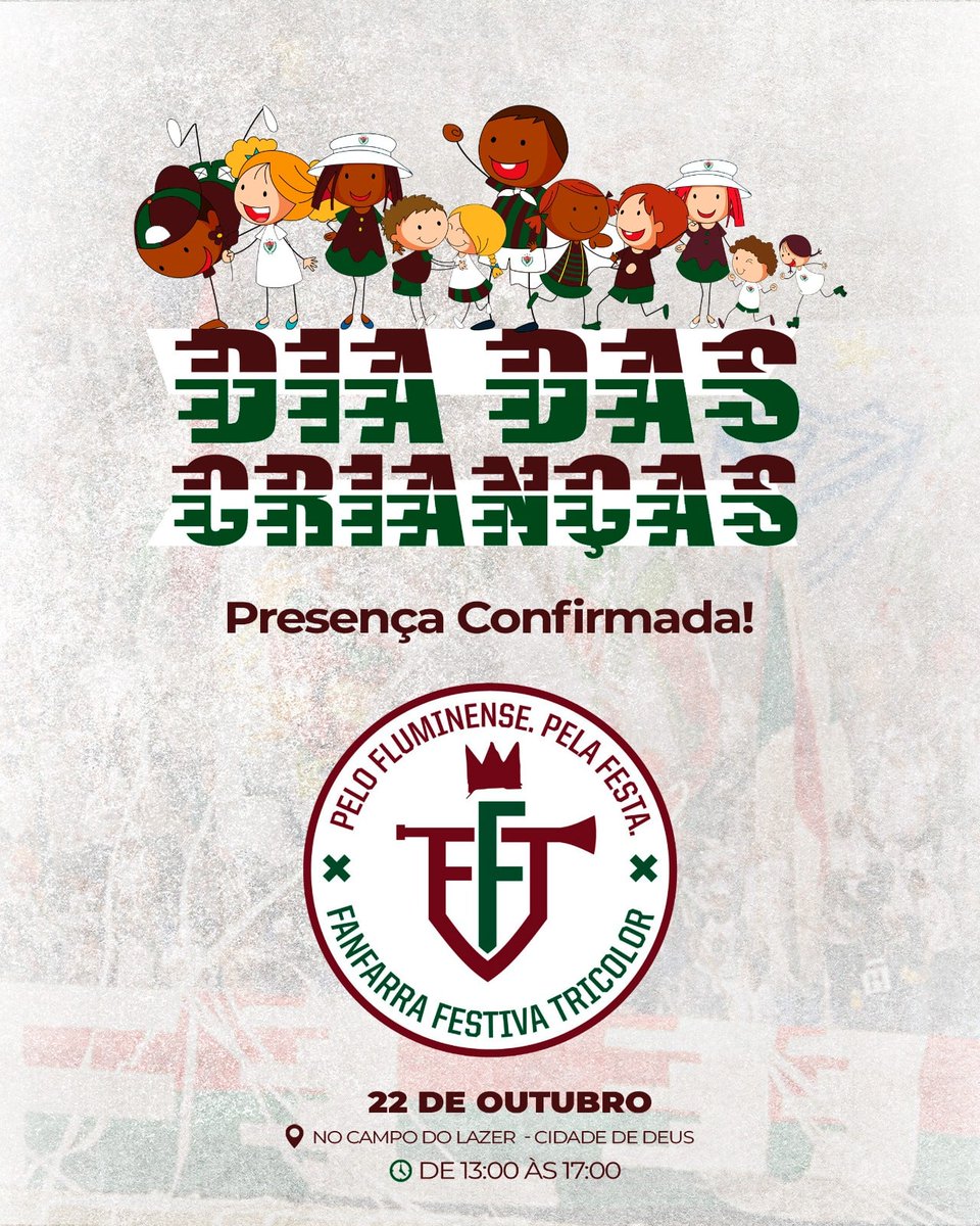 CoracoesF's tweet photo. 🇭🇺Alô, Torcida! A Fanfarra Festiva Tricolor será atração em nossa ação social de dia das crianças! 

Com muita alegria informamos que teremos músicas da nossa torcida para alegrar esse dia e levar mais inclusão às crianças através da cultura! https://t.co/FIGOo4pLKz