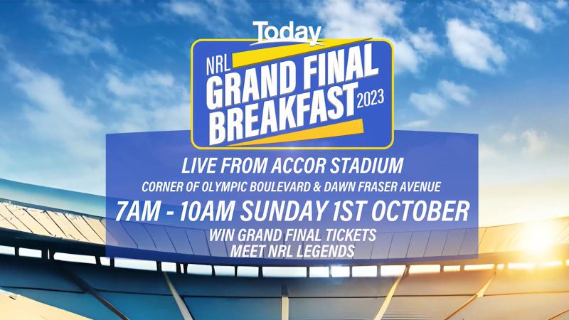 We’re hitting the road next weekend for footy finals! Come say hi for your chance to win tickets to the decider! 🎉 <a href="/TheTodayShow/">The Today Show</a> 🏉