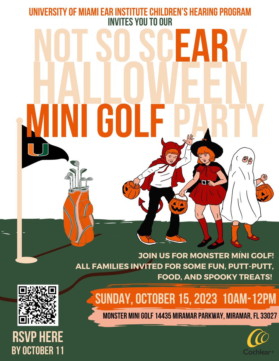 This year we’re hosting a Not So ScEARy Mini Golf Party! Did you know this is our 6th annual Halloween party? We love to see all of our SuperHEARos in their best costumes having a good time! We can’t wait!