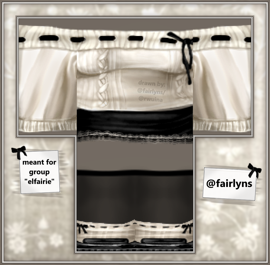 shopfairlyns's tweet photo. ‧.₊˚ ୨.୧  Outfit I made for the group "elfairie" 
┈ ┈ ┈ ┈ ┈ ┈ ┈ ┈ ┈ ┈ ┈ ┈ ┈ ┈ ┈ ┈ 
[ links ] : in the replies  
@elfairie
Contact me on Discord for commissions. (fairlyns) 
🌸. . .
#Roblox #RobloxClothing #RobloxDesigner #robloxclothes #robloxart #robloxdesign https://t.co/XY7zSS5guh