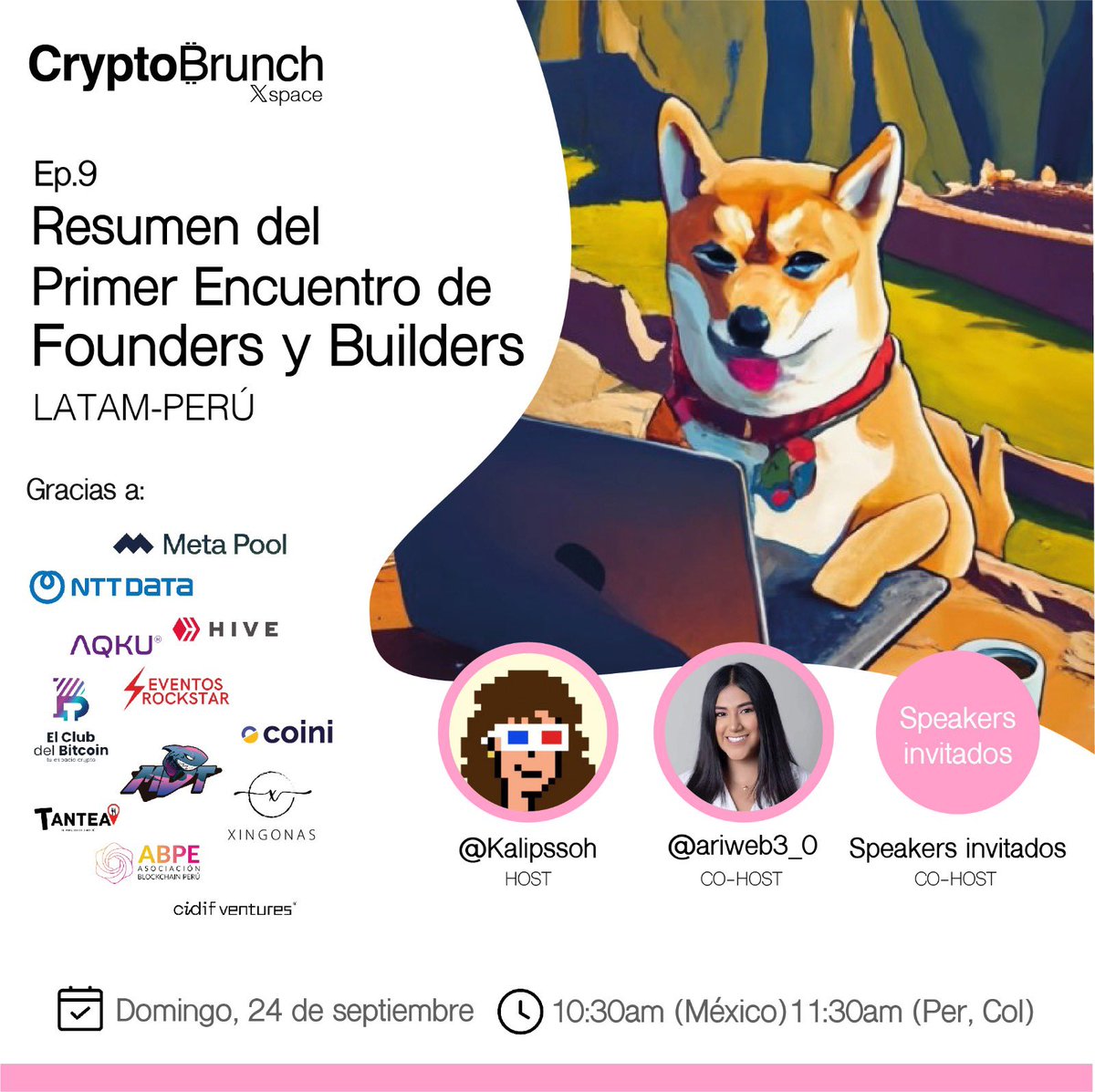 Cande (@kalipssoh) on Twitter photo Ahora sí se vienen los POAPs 😍🔥, gracias a <a href="/meta_pool/">Meta Pool</a> <a href="/nttdatalatam/">NTT DATA LATAM</a> <a href="/aqku_pe/">Aqku.pe</a> <a href="/hiveblocks_es/">Hive en español #Web3</a> Solo etiqueten a alguno de los proyectos participantes de la 1era Ed!! <a href="/HiWomenbiz/">WomenBiz</a> <a href="/aqku_pe/">Aqku.pe</a> <a href="/firulaixcoin/">firulaixcoin</a> <a href="/podit_la/">Podit | All-in-one Podcast app</a> <a href="/nttdatalatam/">NTT DATA LATAM</a> @andinodao
#CryptobrunchLatam 🚀✨ Ahora sí se vienen los POAPs 😍🔥, gracias a <a href="/meta_pool/">Meta Pool</a> <a href="/nttdatalatam/">NTT DATA LATAM</a> <a href="/aqku_pe/">Aqku.pe</a> <a href="/hiveblocks_es/">Hive en español #Web3</a> Solo etiqueten a alguno de los proyectos participantes de la 1era Ed!! <a href="/HiWomenbiz/">WomenBiz</a> <a href="/aqku_pe/">Aqku.pe</a> <a href="/firulaixcoin/">firulaixcoin</a> <a href="/podit_la/">Podit | All-in-one Podcast app</a> <a href="/nttdatalatam/">NTT DATA LATAM</a> @andinodao
#CryptobrunchLatam 🚀✨