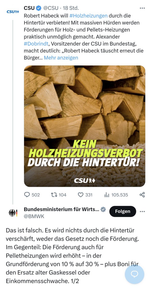 gino_neutrino's tweet photo. Das dürfte ein ziemlich einmaliger Vorgang sein: ein Ministerium entlarvt den Tweet der #CSU als Lüge. Wie unterirdisch wird der Wahlkampf in Bayern noch? https://t.co/r5wbzMCUxL