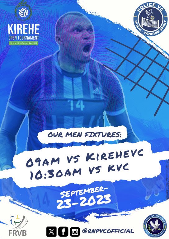 rnpvcofficial's tweet photo. Uko imikino dufite iri bukinwe uyu munsi muri #KireheOpenTournament
Amakipe yacu yose aratangira gukina guhera saatatu za mugitondo.
#Turiteguye
@Rwandapolice
@RNPSpokesperson
@Rw_Volleyball
@KireheDistrict
@VisitKirehe https://t.co/PT6OBwqDQm