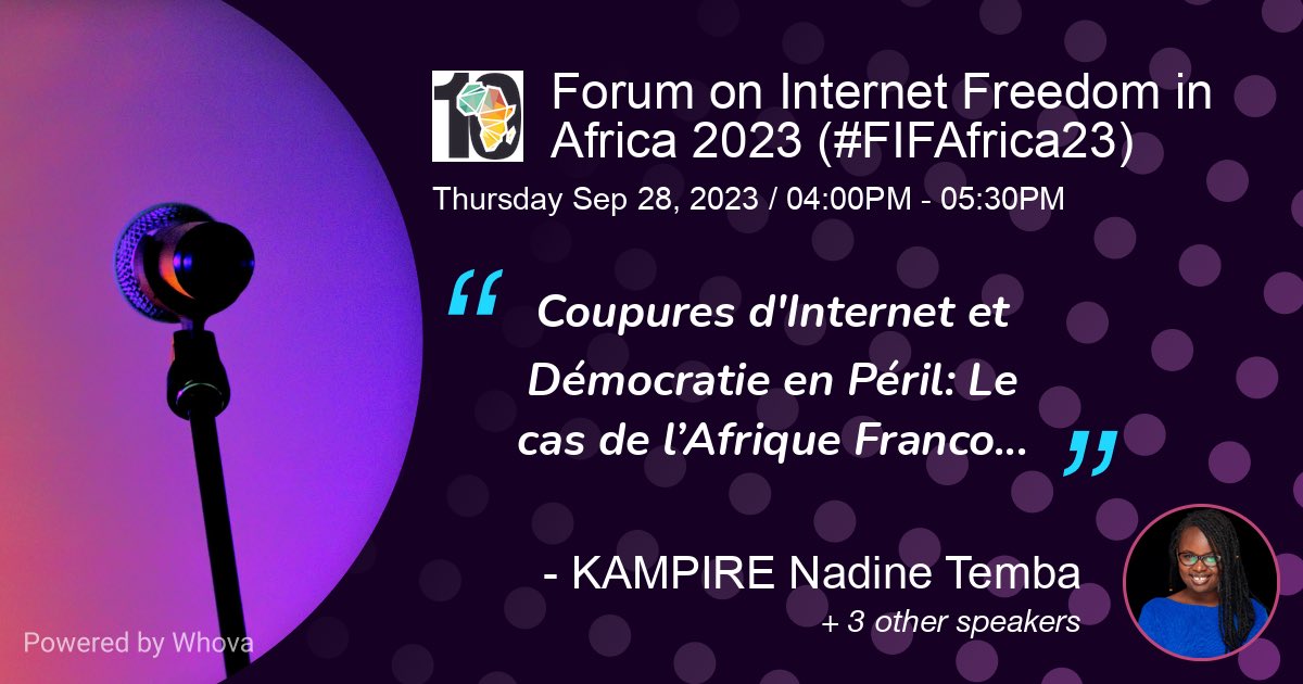 Thrilled to attend #FIFAfrica23 and discuss how we can advance digital rights in Africa. As a community, we'll drive change, promote inclusivity, and foster innovation. See you at the forefront of this vital conversation online and offline! #InternetFreedomAfrica @cipesaug