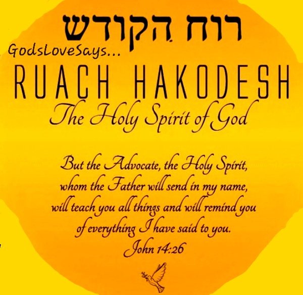 But the Advocate, the Holy Spirit, whom the Father will send in my name, will teach you all things and will remind you of everything I have said to you. 🕊 John 14:26 #GodsLoveSays #John #Advocate #HolySpirit #Father #send #name #teach #allthings #RuachHakodesh