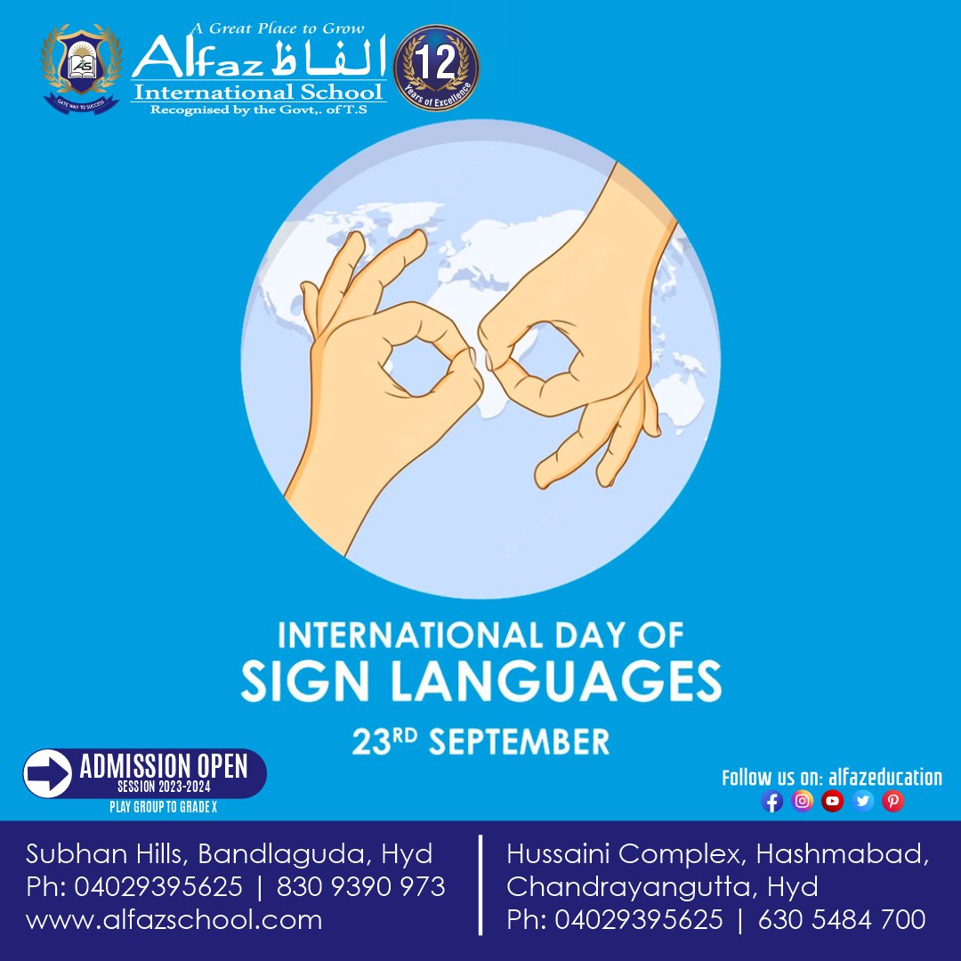 alfazeducation's tweet image. Silence speaks volumes when we learn to listen with our eyes. On International Day of Sign Languages, let&apos;s embrace the beauty of silent communication, and together let’s bridge the gap between hearing and Deaf people.

#InternationalDayOfSignLanguages #LanguageOfSilence