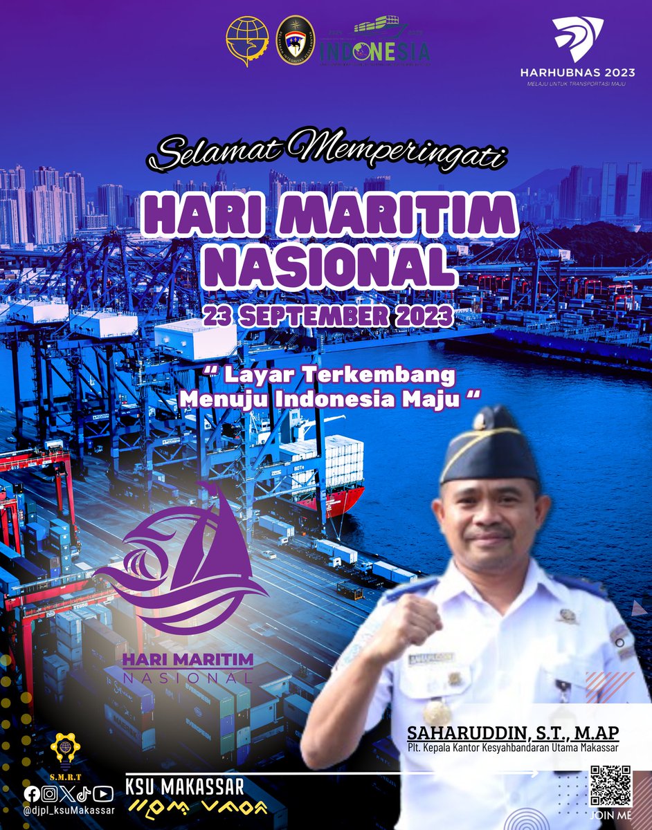 Dalam kemegahan laut dan samudera, mari kita sambut Hari Maritim Nasional dengan
semangat kebanggaan Indonesia. 

Mari bersama menjaga laut dan sumber dayanya. Lautan adalah tempat impian yang kita jaga bersama.

#harimaritimnasional2023
@kemenhub151
@djplkemenhub151