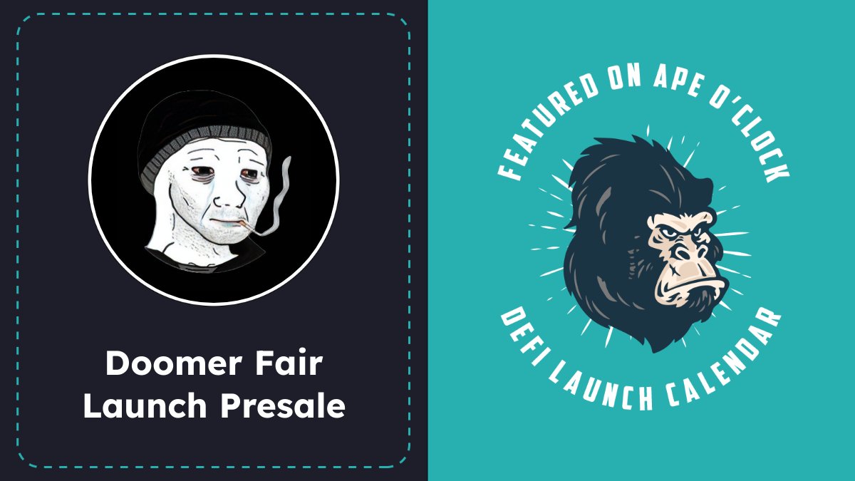 🎯 NEW: Doomer Fair Launch Presale

🦧 Memecoin with 3% tax (there is no information on where the tax goes), 50% burnt and 1% of supply unlocked.
apeoclock.com/launch/doomer-…

⏰ 2023-09-23 04:00 UTC
🐦 <a href="/doomerlnu/">Doomer</a>
⛓ #BSC
❌ Audit
❌ KYC

-
DYOR, NFA
