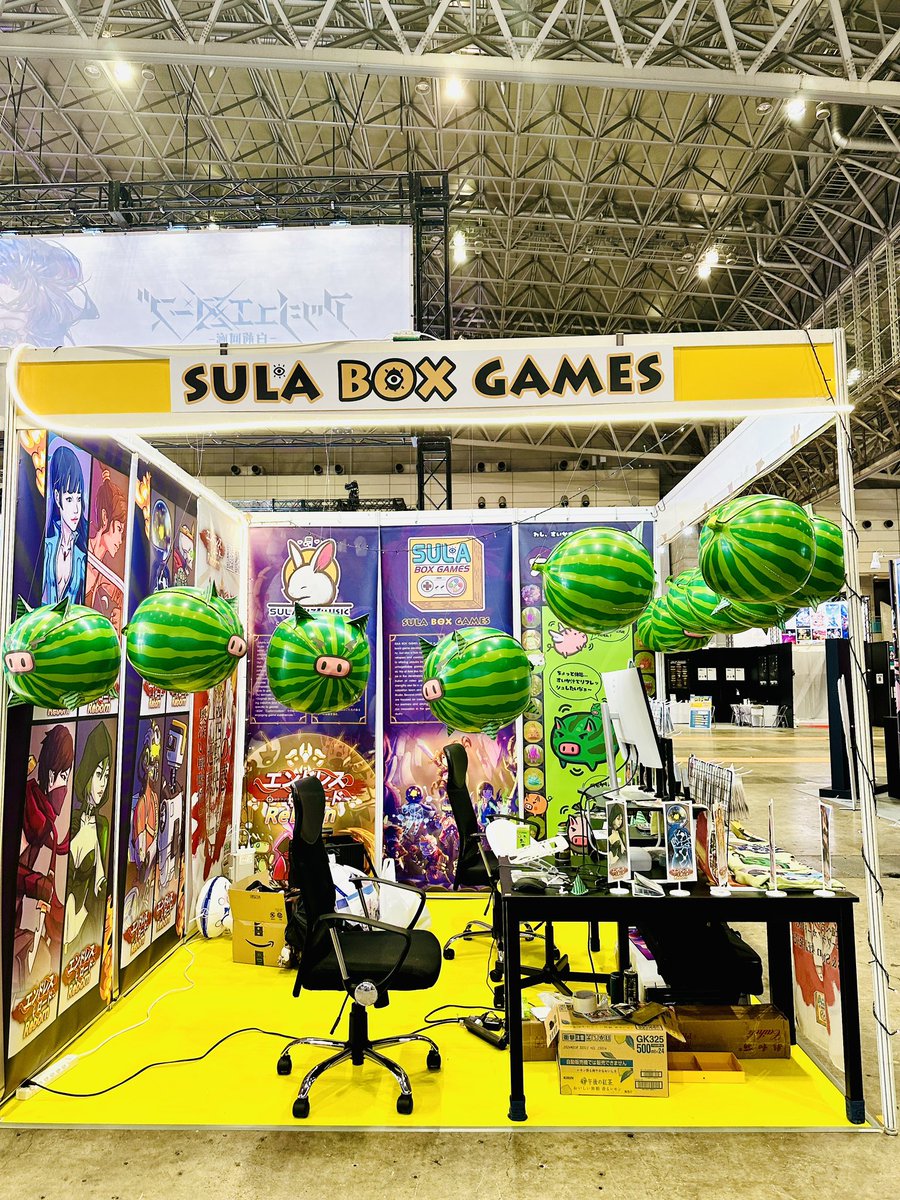 EndlessRoadHub's tweet image. ぶひぶひ~💕 みんな、スイカ豚のブースに来て🍉🐷！
運試しルーレットに挑戦して、スイカ豚のかわいいタトゥーステッカーや100円のクーポンをゲットのチャンス！✨ 
🎉わくわくしてるな〜✨ 早く会いたいな！ぶひひ〜🐾
#TokyoGameShow2023 #sulaboxgames #ブース05C04 #5ホールまんなかいる