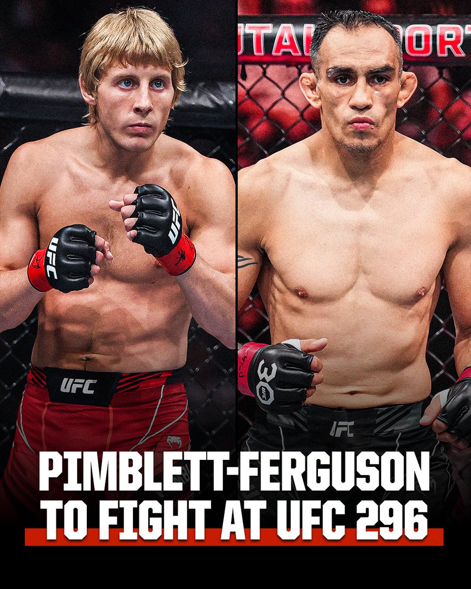 Tony Ferguson will face Paddy Pimblett at UFC 296 in Las Vegas, Dana White announced Friday.