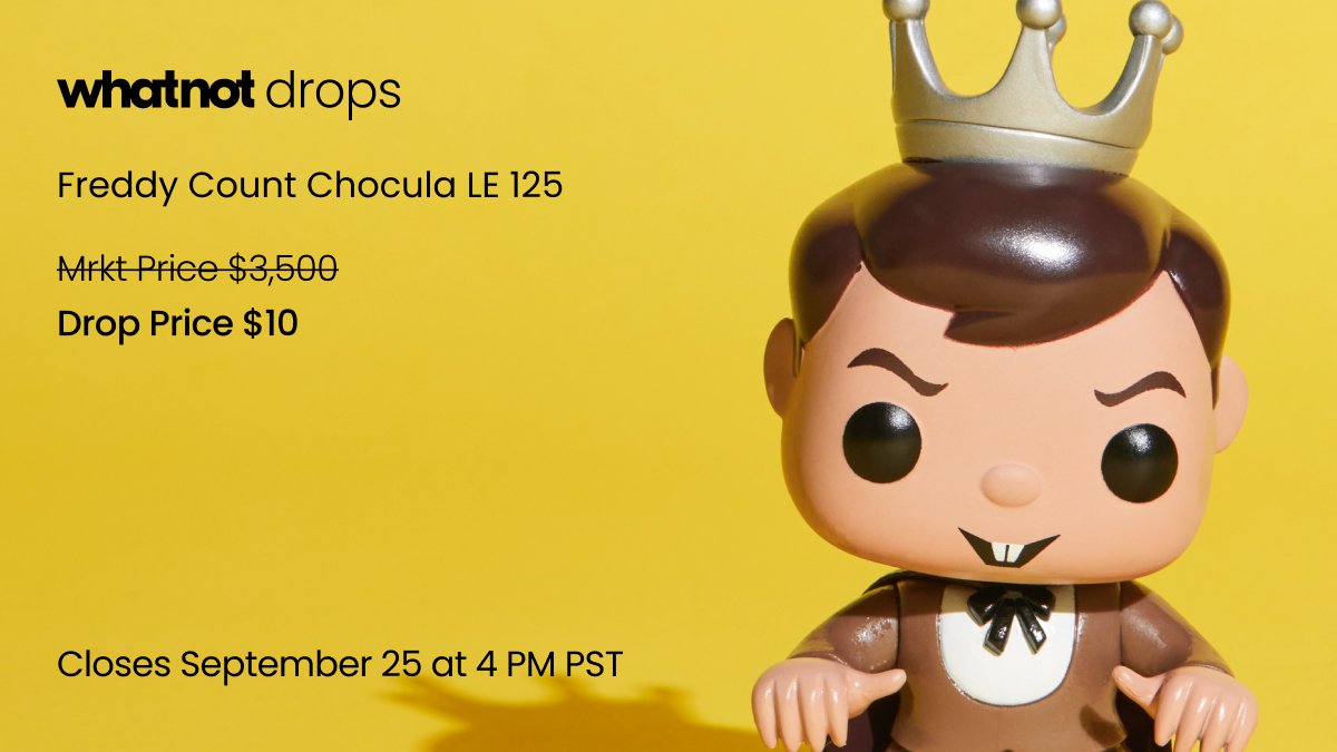 funkofinderz's tweet photo. Enter this week's Drop for a chance to own the Funko Pop! Freddy Count Chocula LE 125
https://t.co/okgF2G7eHg
New to Whatnot? Sign up now using my link below and get $15 Off your first purchase.
πΈ https://t.co/OoCOdoHpF0
#WhatnotStreamTeam @Whatnot https://t.co/ZHGJWb6P7F