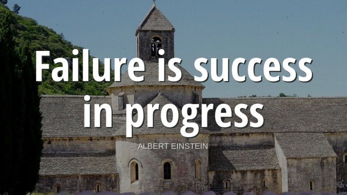 TheZigZiglar's tweet image. "Failure is success in progress."-Albert Einstein