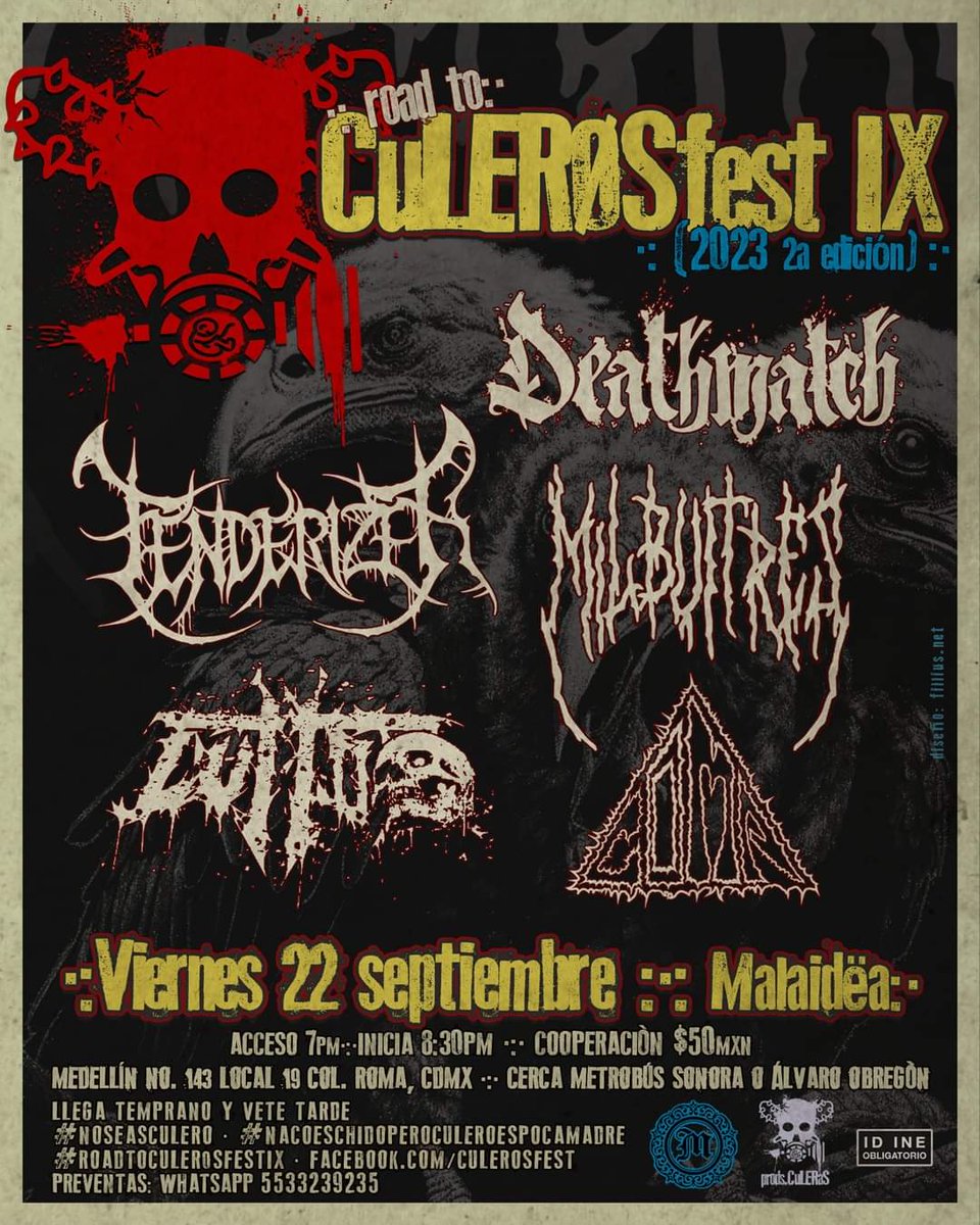 MandoKalani's tweet photo. ¿ A quién veo por acá ? #CulerosFest en la #Malaidea en el #RoadToCuler0sFestIX (2023.2) con #Tenderize +
@deathmatchcore
+ #Coma + #Milbuitres + #LUTTO 🤘☠️🤘yeos!!!
https://t.co/CjtiYGf1BM #Culer0sFest #DeathMetal #Doom #Punk #Crust https://t.co/cCtW5s5ORg