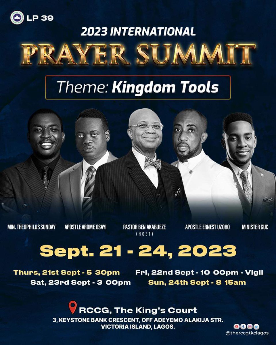 ApostleArome's tweet photo. Lagos Island!
It's a matter of great urgency that we engage the Holy Ghost for viable KINGDOM TOOLS.
Do well to join us online & onsite.
See flyer for details @rccgtkclagos
#KingdomTools https://t.co/q05eyA7Yxg