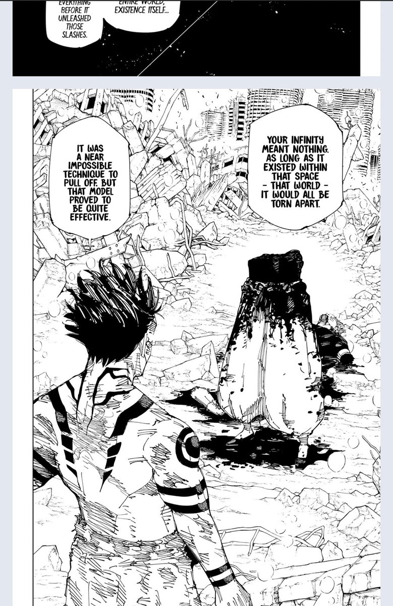 septzilla's tweet photo. Great job @gegeakutami! Now how do we get rid of a Character who pretty much learned how to cut tru existence itself? How do you defend someone slash that can cut space?  Did you just ruined JJK 👀 #JujustuKaisen #gojodeath #sakunaisbroken #cleaveanddismantle https://t.co/IZ61tIEwFq