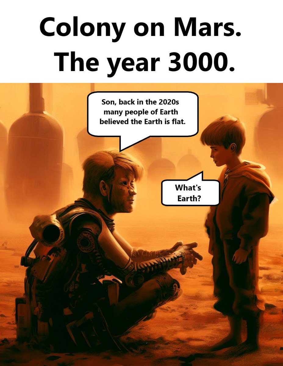 Mars colony in the year 3000. Father and son talking. 🤣 #flatearth #FlatEarthFridays #flatMars