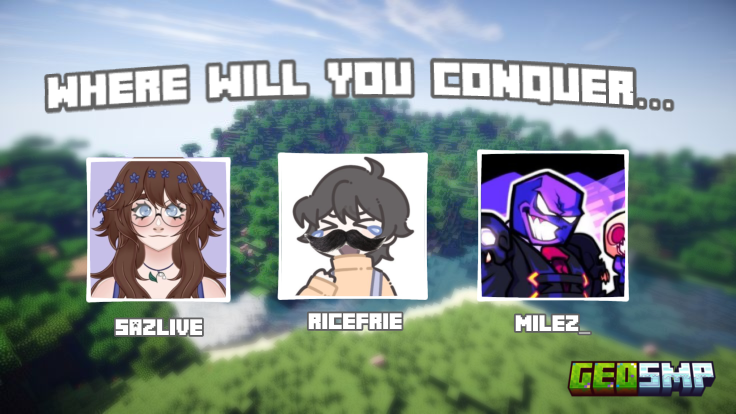 GeoSMP's tweet photo. WELCOME @sazlive_, @ricefrie_, AND @__MiLEZ__ BACK TO THE #GeoSMP!!! 👀👀 https://t.co/4kegx2jDQA