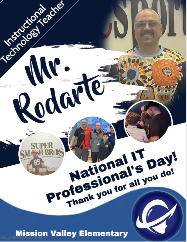 So exited to have honored our IT Mr. Mario Rodarte this past week! Thank you Mr. Rodarte for all you do for our campus - we truly appreciate you! #WeCONQUER @MissionValleyES