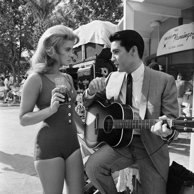 Elvis Presley and Ann-Margret on the set of Viva Las Vegas, 1964.