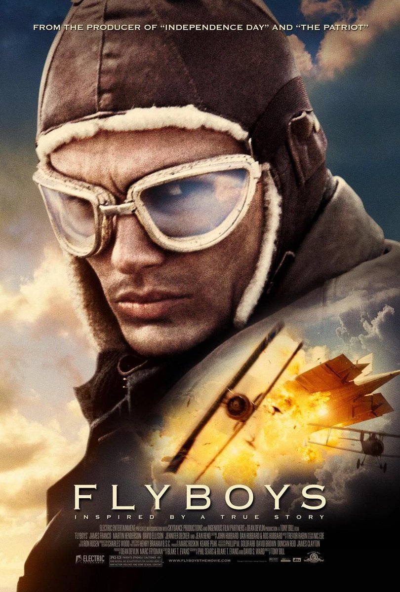 FilmNewsNos's tweet photo. 🎬MOVIE HISTORY: 17 years ago today, September 22, 2006, the movie ‘Flyboys’ opened in theaters!
#JamesFranco #MartinHenderson #JeanReno #JenniferDecker #AbdulSalis #PhilipWinchester #TylerLabine #DavidEllison #TimPigottSmith #GunnarWinbergh #TonyBill https://t.co/6WupA1OXBM