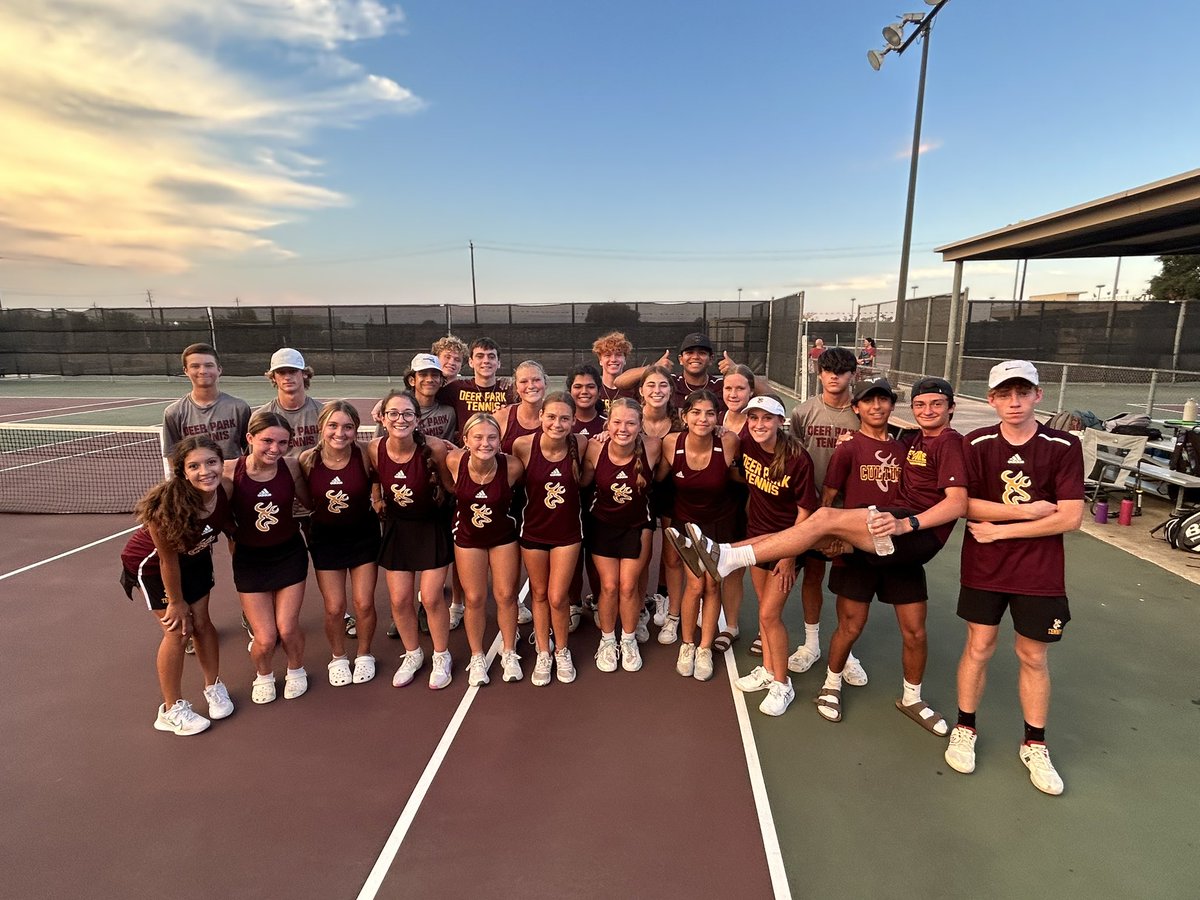 DPISD_Tennis's tweet image. The varsity team defeated Katy Taylor 12-7 today!  Our next match is tomorrow - 9/23 at home vs. Clear Creek - 9am.  🦌 🎾 @Coachtheim @dpisdathletics