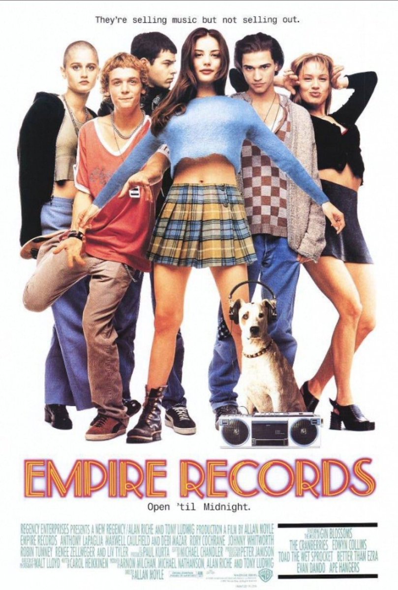 El 22 de septiembre de 1995, se estrenó la película 'Empire Records', protagonizada por @anthonylapaglia, Rory Cochrane,  @LivTyler y Renee Zellweger.