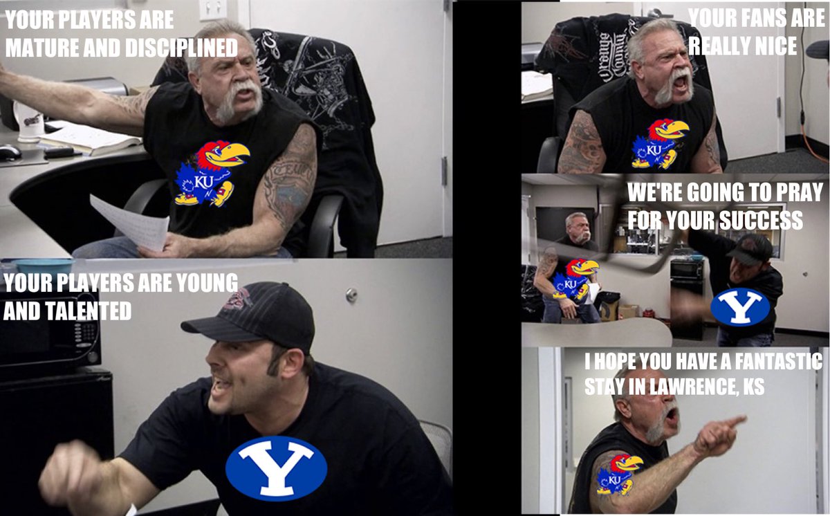jaylassoku's tweet image. kansas and byu fans arguing on twitter