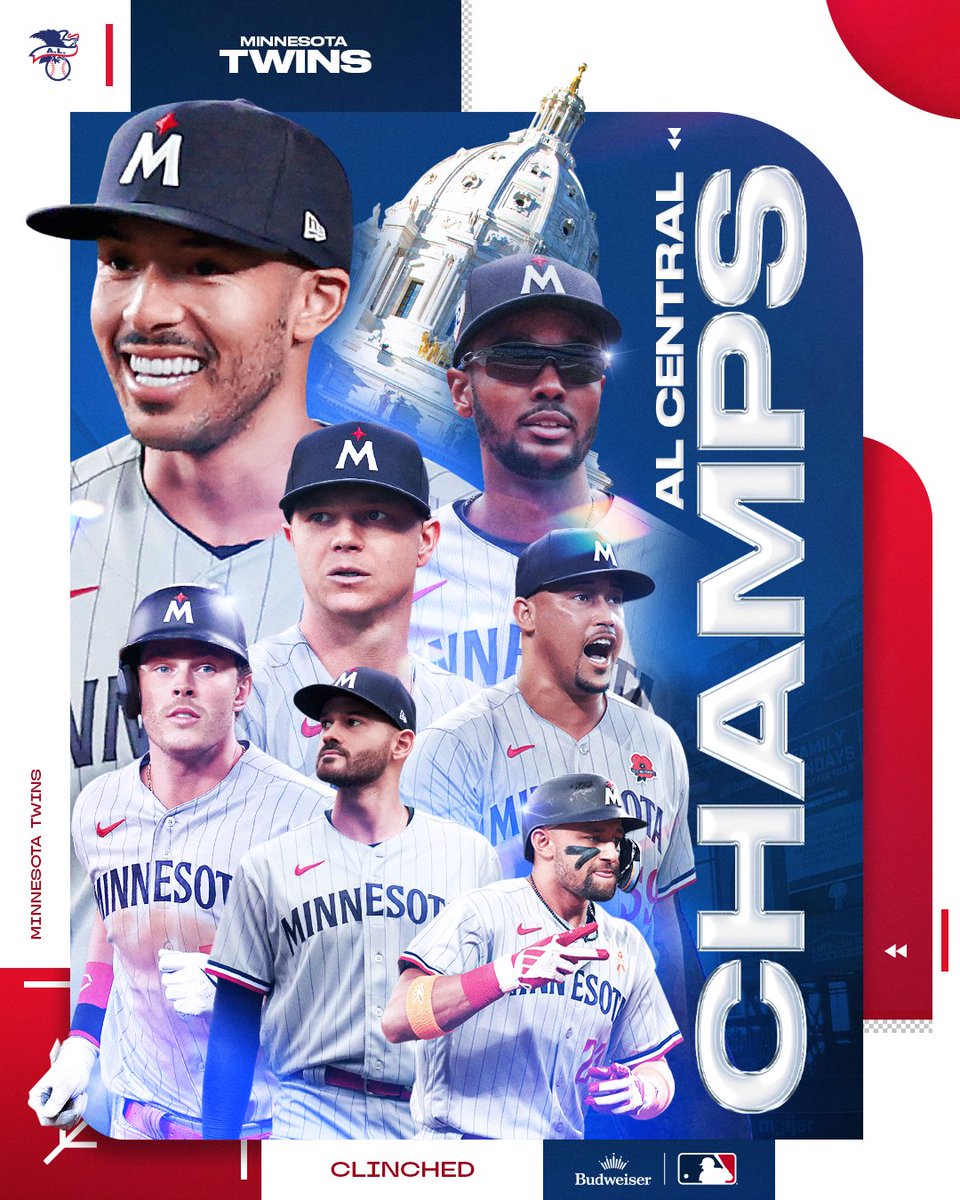 For the first time since 2020, the <a href="/Twins/">Minnesota Twins</a> are AL Central champions! #CLINCHED