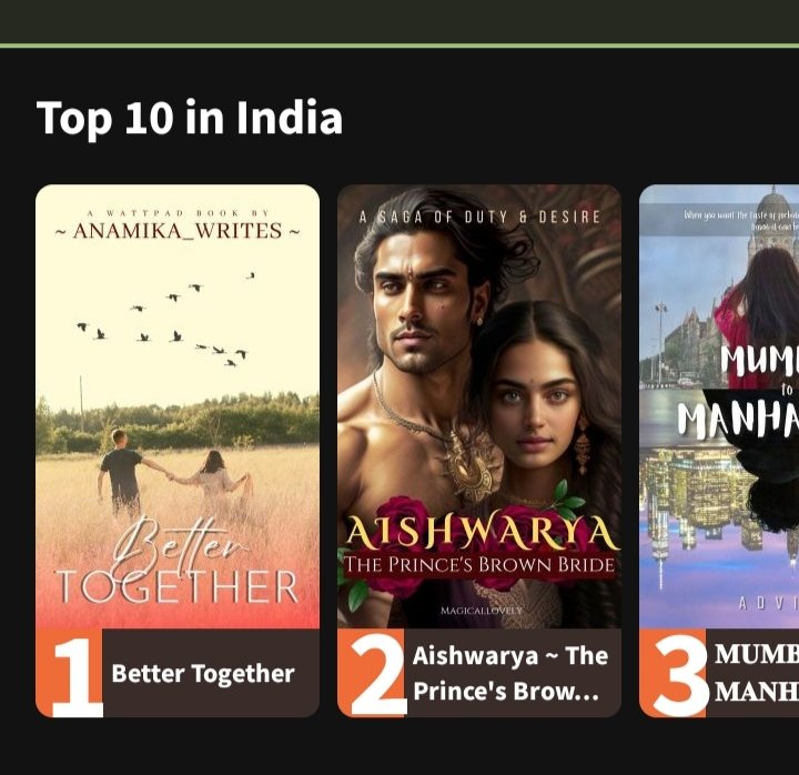 Virinchi111's tweet photo. Congratulations author dear 
@anamithewriter 👏👏👏👏👏👏👏

Better together is in number one position. 

#BetterTogether  #RuhArsh https://t.co/VTXAelcobc