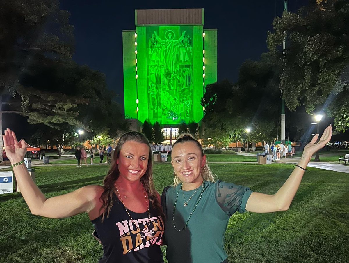 JenStopTV's tweet photo. Had way too much fun with @daramabrey and @levonwhitt_tv filming at the Friday Night Bash! The calm before the storm baby 👊
Tune in to ABC57 Kickoff tomorrow 10am-12pm!
#goirish #notredame #nd #abc57 #abc57news #michiana #nd #abc57kickoff https://t.co/WijKQnuwyX