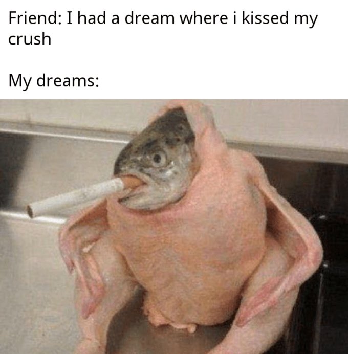 fivefortweeting's tweet photo. That instead of a traditional Thanksgiving turkey you have a salmon inside of a turkey smoking a Cigarette🩷 #DreamAbout https://t.co/Ld3M8aKmR2