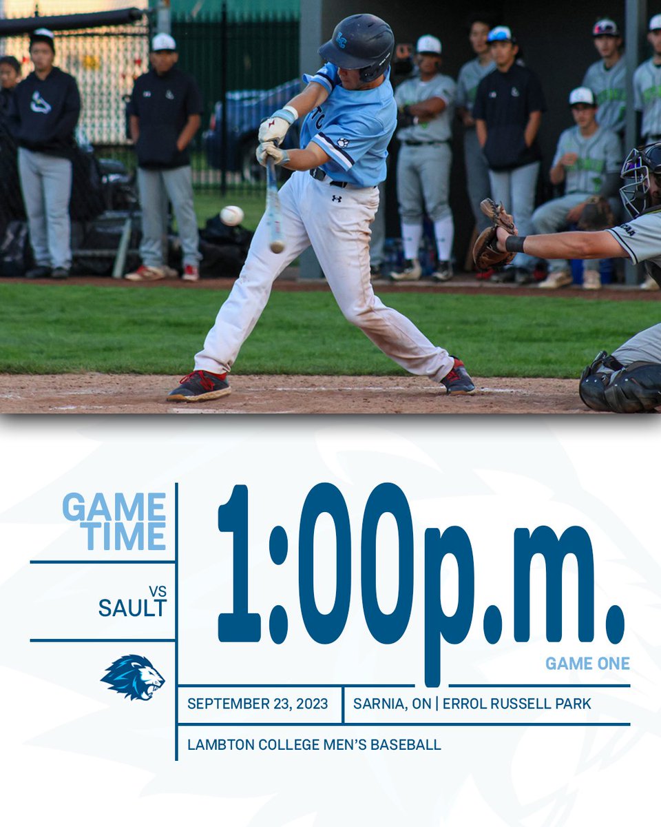 LambtonLions's tweet photo. Home sweet home.

The Lions open up a four-game weekend with a Saturday matinee doubleheader against the Cougars.

📅: Saturday, September 23rd
⏰: 1:00 p.m. &amp; 3:00 p.m.
📍: Errol Russell Park
🆚: Sault Cougars

#DefendTheDen https://t.co/zV2wk3Wfhn
