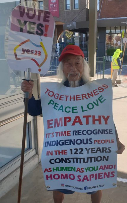 THE_Russell's tweet photo. @PeterWMurphy1 When Dutton's racist thugs resort to violently bashing a 79 y.o. old man peacefully supporting the YES case, sending him to hospital with suspected brain injuries, you already know they have lost.
#auspol #VoteYes2023 #GetWellSoonDanny #DannyLim #Thugs https://t.co/VN3JaxT4gs