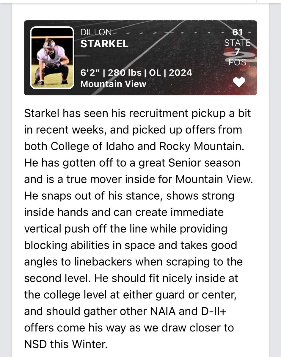 Thank you <a href="/PGregorian/">Paul Gregorian</a> for the amazing write up! Hoping to finish strong in my senior season! <a href="/PrepRedzoneID/">Prep Redzone Idaho</a>