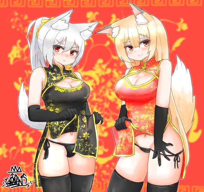 チャイナドレスのマチルダちゃんとライラちゃん!! 