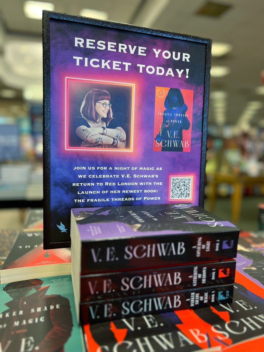 Just a couple more days until <a href="/veschwab/">Victoria/V.E. Schwab</a> is here! Victoria and one of our booksellers will discuss the new book, followed by an extended audience Q&amp;A and signed books will be available for purchase!
•
#veschwab #thefragilethreadsofpower #booktour #shadesofmagic #mustreadbooks