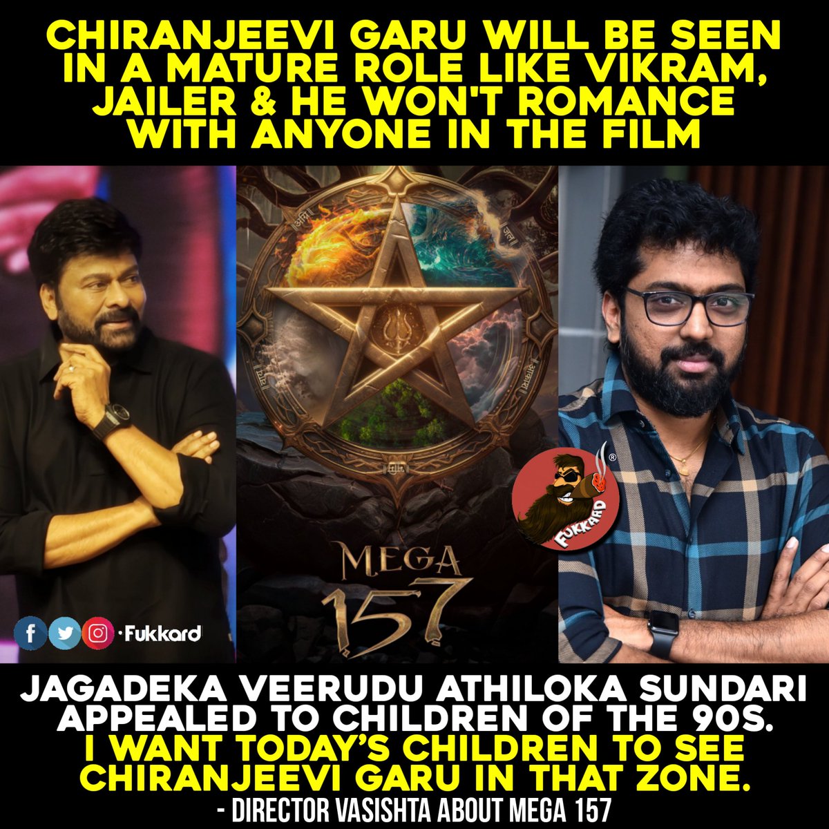 #Mega157 #MegastarChiranjeevi #Vasishta #UVCreations