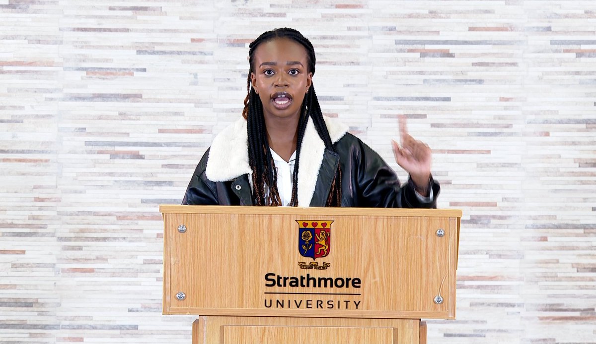 Nerique27's tweet photo. Michelle Adika from Strathmore University pleads her case on #CampusDebates  on @ktnhome_  Does money lead to happiness? See what she says this Tuesday 8pm 
@StrathU  @Strathdebate 
#ktnwelcomehome https://t.co/JjfiDpzmzY