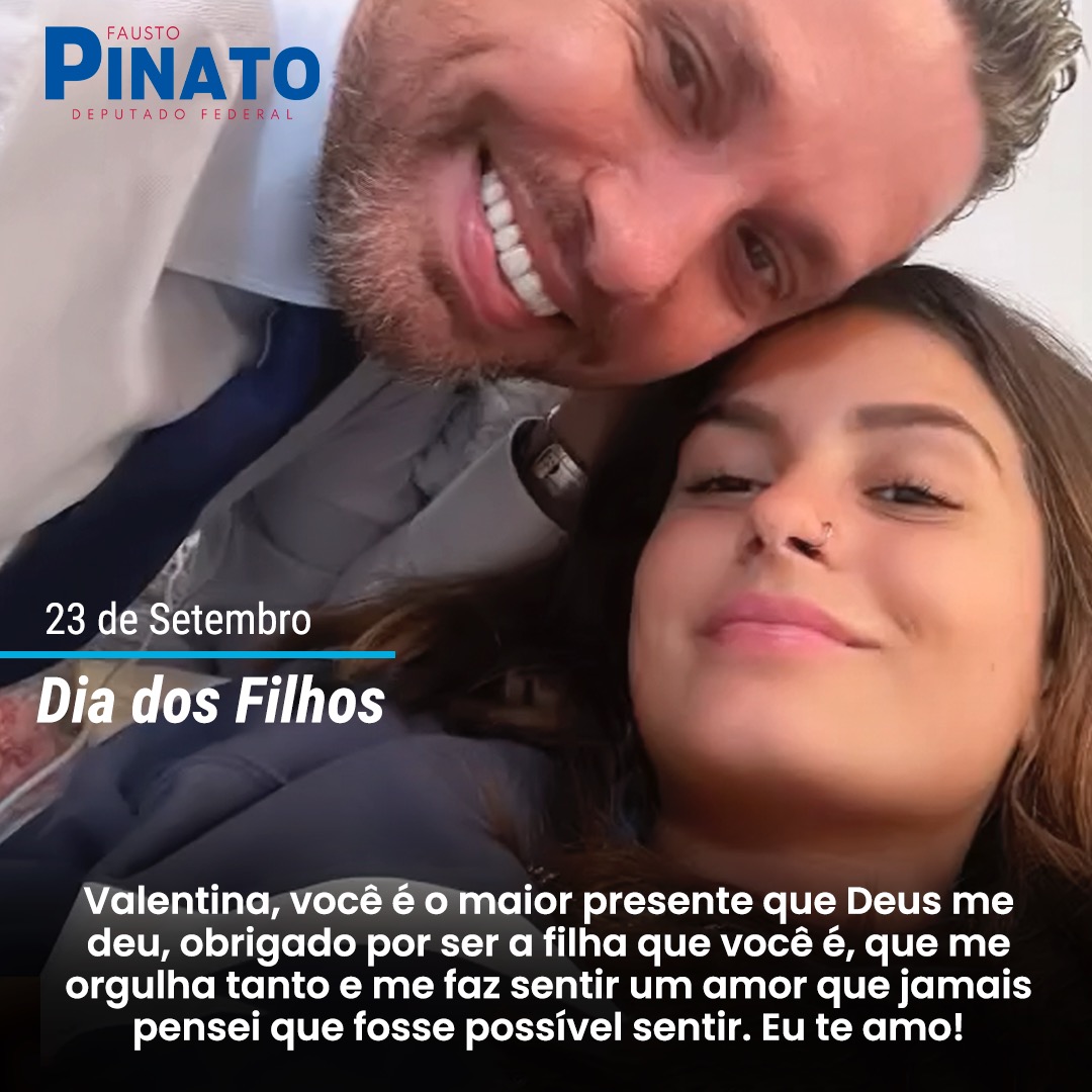 DepFaustoPinato's tweet photo. Hoje é o Dia do Filho! Uma data para celebrarmos o amor incondicional que temos por nossos pequenos tesouros. Cada momento compartilhado é único e valioso. #DiaDoFilho #AmorInfinito https://t.co/Hc0VZL6cVF