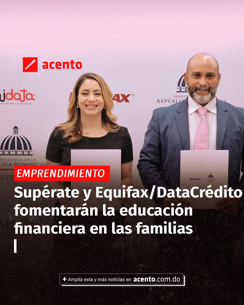 acentodiario's tweet photo. El Programa Supérate y Equifax/DataCrédito firmaron acuerdo de colaboración destinado a apoyar a familias Supérate, y a sociedad en general, en promoción de hábitos y educación financiera.
https://t.co/jy1teu3p3C
#superate #Datacredito #mprendimiento #gloriareyes #finanzas https://t.co/fB2V0VPh1H