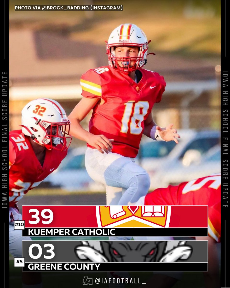 UPSET ALERT 🚨

Kuemper Catholic gets a blowout win on the #5 team in class 2A 😱

#iafootball #iahsfb