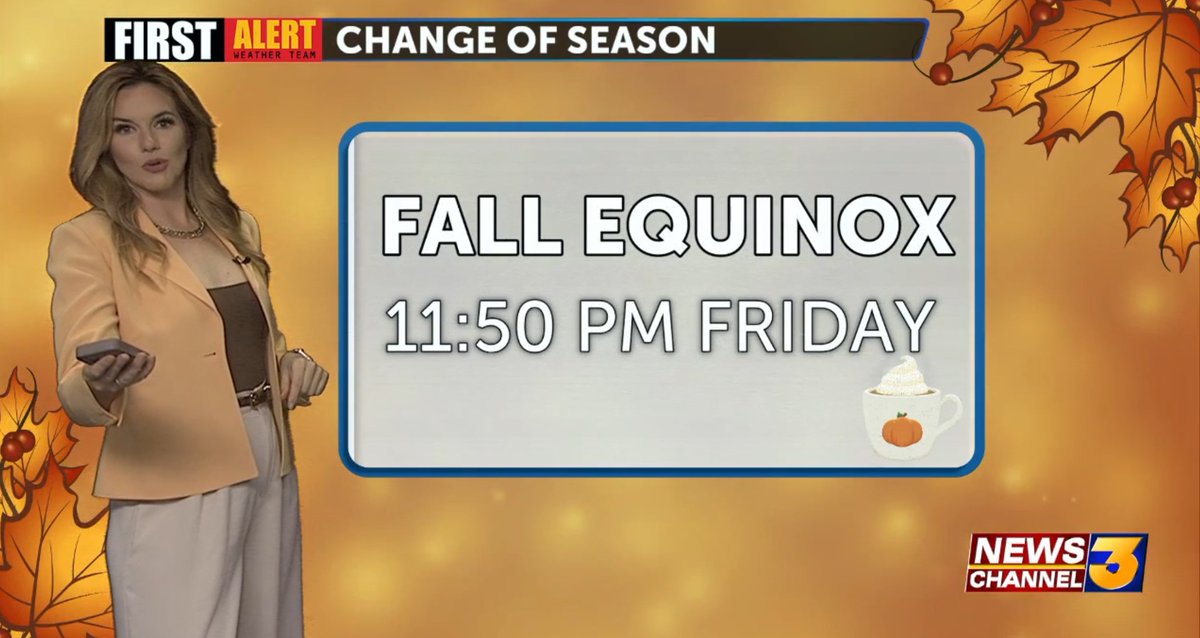 HaleyClawsonWX's tweet photo. The equinox (when the Earth is tilted neither toward nor away from the sun) occurs TONIGHT. 

What does that mean for the Coachella Valley? Well, we'll actually be warming up through the weekend, but there is NO SHAME in enjoying pumpkin spice everything. Astronomy says so. https://t.co/5E2lCgvEZ8