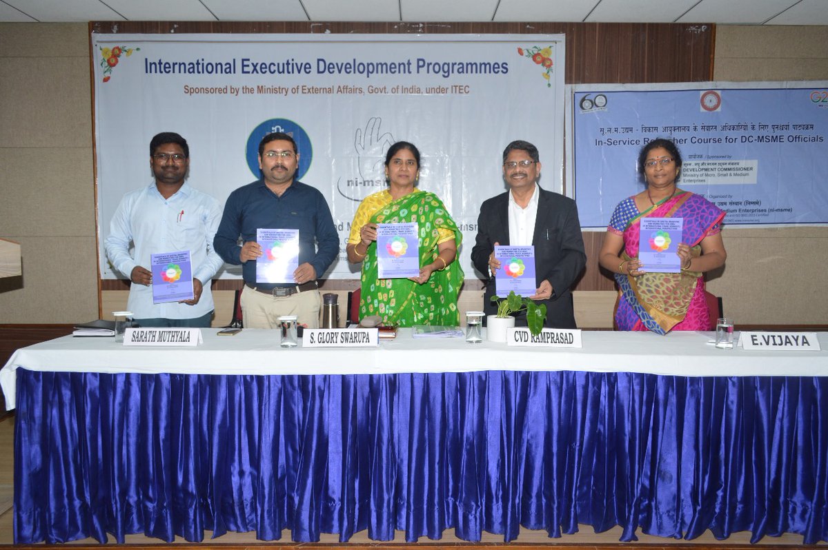 nimsmeeconnect's tweet photo. Mr.C.V.D. Ram Prasad, Director, STPI, MeiTY, Govt. of India, Chief Guest released a book titled “ESSENTIALS OF DIGITAL BRANDING AND MARKETING FOR SMEs IN INTERNATIONAL TRADE (EDBMSIT): INTERNATIONAL PERSPECTIVES” https://t.co/OFTdfxE8Mm