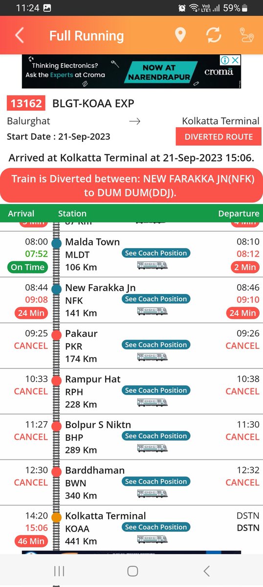 drsouvikghos's tweet photo. @drm_kir @Saugata_Basak @RailwaySeva @drmmalda @indianrailway__ @AshwiniVaishnaw @drmsdah @DrSukantaBJP @ashoklahiribjp @srdom_kir Status as on 21.09.23 and 22.09.23. No improvement as usual. https://t.co/dmK0axiDfd