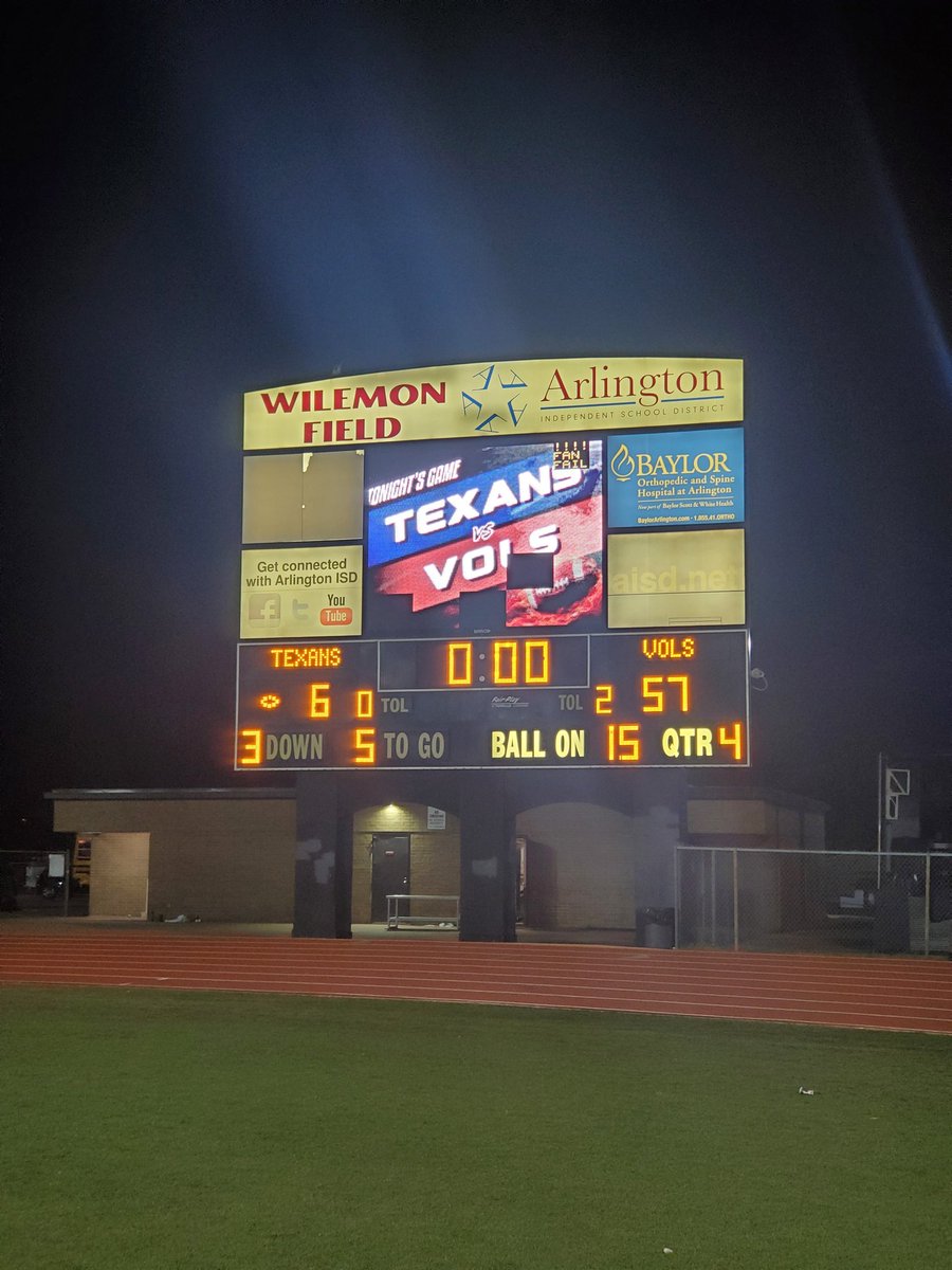 VolsWrestling's tweet photo. Congrats @bowievolfb on a great district opener!!!  Lets go Vols!!! https://t.co/5YnnAYF1GP