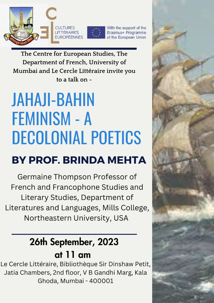 CESMumbai's tweet photo. Thrilled to be welcoming Prof. Brinda Mehta. https://t.co/RuMX5fYObU
