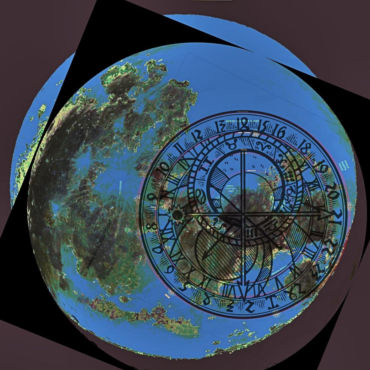 RealCapeTruther's tweet image. Is This It🤔.... #WORLDCLOCK #Moonmap...